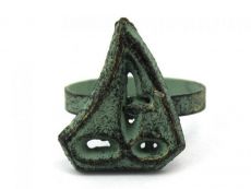 Antique Bronze Cast Iron Sailboat Napkin Ring 2 - set of 2