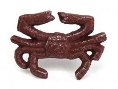 Red Whitewashed Cast Iron Crab Napkin Ring 2.5 - set of 2