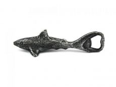 Antique Silver Cast Iron Shark Bottle Opener 6