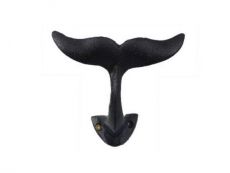 Rustic Black Cast Iron Decorative Whale Tail Hook 5