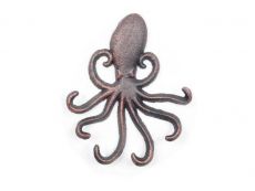 Rustic Copper Cast Iron Wall Mounted Decorative Octopus Hooks 7