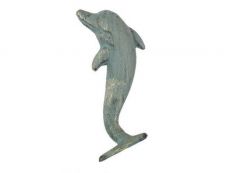 Antique Seaworn Bronze Cast Iron Dolphin Hook 7