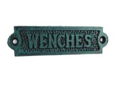 Seaworn Blue Cast Iron Wenches Sign 6