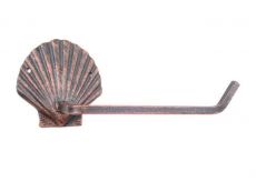 Rustic Copper Cast Iron Shell Toilet Paper Holder 10