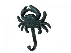 Seaworn Blue Cast Iron Wall Mounted Crab Hook 5
