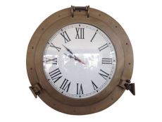 Antique Brass Decorative Ship Porthole Clock 17