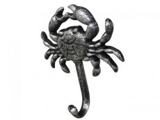 Rustic Silver Cast Iron Wall Mounted Crab Hook 5