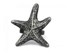Antique Silver Cast Iron Starfish Napkin Ring 3 - set of 2