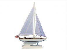 Wooden Intrepid Model Sailboat Decoration 16\
