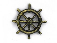Antique Gold Cast Iron Ship Wheel Bottle Opener 3.75\