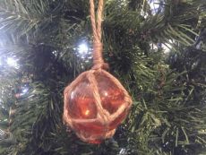 Orange Japanese Glass Ball Fishing Float Decoration Christmas Ornament 3