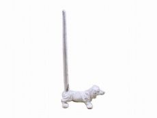 Whitewashed Cast Iron Dog Extra Toilet Paper Stand 12