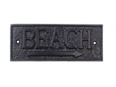 Rustic Black Cast Iron Beach Sign 9\