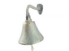 Antique Seaworn Bronze Cast Iron Hanging Ships Bell 6