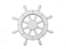 White Decorative Ship Wheel 12\