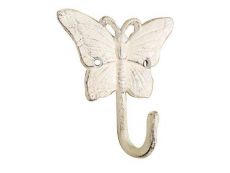 Whitewashed Cast Iron Butterfly Hook 6