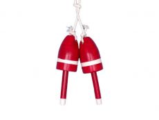 Set of 2 - Wooden Red Decorative Maine Lobster Trap Buoy 7