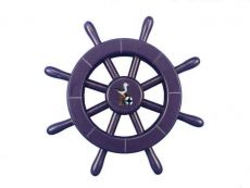 Dark Blue Decorative Ship Wheel With Seagull 12