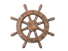 Rustic Wood Finish Decorative Ship Wheel 12
