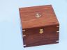 Antique Brass Gimbal Compass w- Rosewood Box 9 - 4