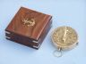 Solid Brass Admirals Sundial Compass w- Rosewood Box 4 - 2