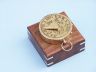 Solid Brass Admirals Sundial Compass w- Rosewood Box 4 - 4