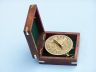 Solid Brass Admirals Sundial Compass w- Rosewood Box 4 - 5