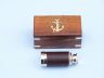 Deluxe Class Scouts Brass - Leather Spyglass Telescope 7 w- Rosewood Box - 7