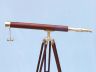 Floor Standing Brass - Wood Harbor Master Telescope 60  - 1