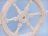 Classic Wooden Whitewashed Decorative Ship Steering Wheel 24 - 2