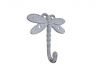 Whitewashed Cast Iron Dragonfly Decorative Metal Wall Hook 5 - 1