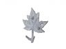 Whitewashed Cast Iron Maple Tree Leaf Decorative Metal Tree Branch Hook 6.5 - 2