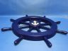 Dark Blue Decorative Ship Wheel with Anchor 18 - 4