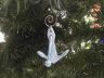 Dark Blue Whitewashed Cast Iron Anchor Christmas Ornament 4  - 2