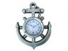Silver Ship Wheel and Anchor Wall Clock 15 - 5