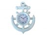 Whitewashed Ship Wheel and Anchor Wall Clock 15 - 3