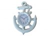 Whitewashed Ship Wheel and Anchor Wall Clock 15 - 1