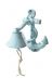 Dark Blue Whitewashed Cast Iron Wall Mounted Anchor Bell 8 - 1