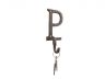Rustic Copper Cast Iron Letter P Alphabet Wall Hook 6 - 4