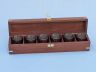 Antique Copper Anchor Shot Glasses With Rosewood Box 12 - Set of 6 - 3