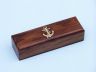 Antique Brass Boatswain (Bosun) Whistle 5 w- Rosewood Box - 4