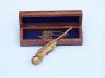 Antique Brass Boatswain (Bosun) Whistle 5 w- Rosewood Box - 1