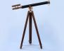 Floor Standing Antique Brass With Leather Griffith Astro Telescope 64 - 1