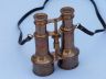 Commanders Antique Brass Binoculars with Leather Case 6  - 4