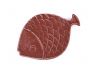 Red Whitewashed Cast Iron Fish Decorative Plate 8 - 1