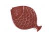 Red Whitewashed Cast Iron Fish Decorative Plate 8 - 2