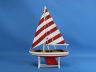 Wooden It Floats 12 - Rustic Red Striped Floating Sailboat Model - 7