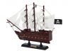 Wooden Captain Kidds Black Falcon White Sails Model Pirate Ship 12 - 8