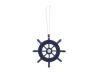 Dark Blue Decorative Ship Wheel With Seashell Christmas Tree Ornament  6 - 1