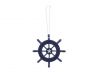 Dark Blue Decorative Ship Wheel With Starfish Christmas Tree Ornament 6 - 1
